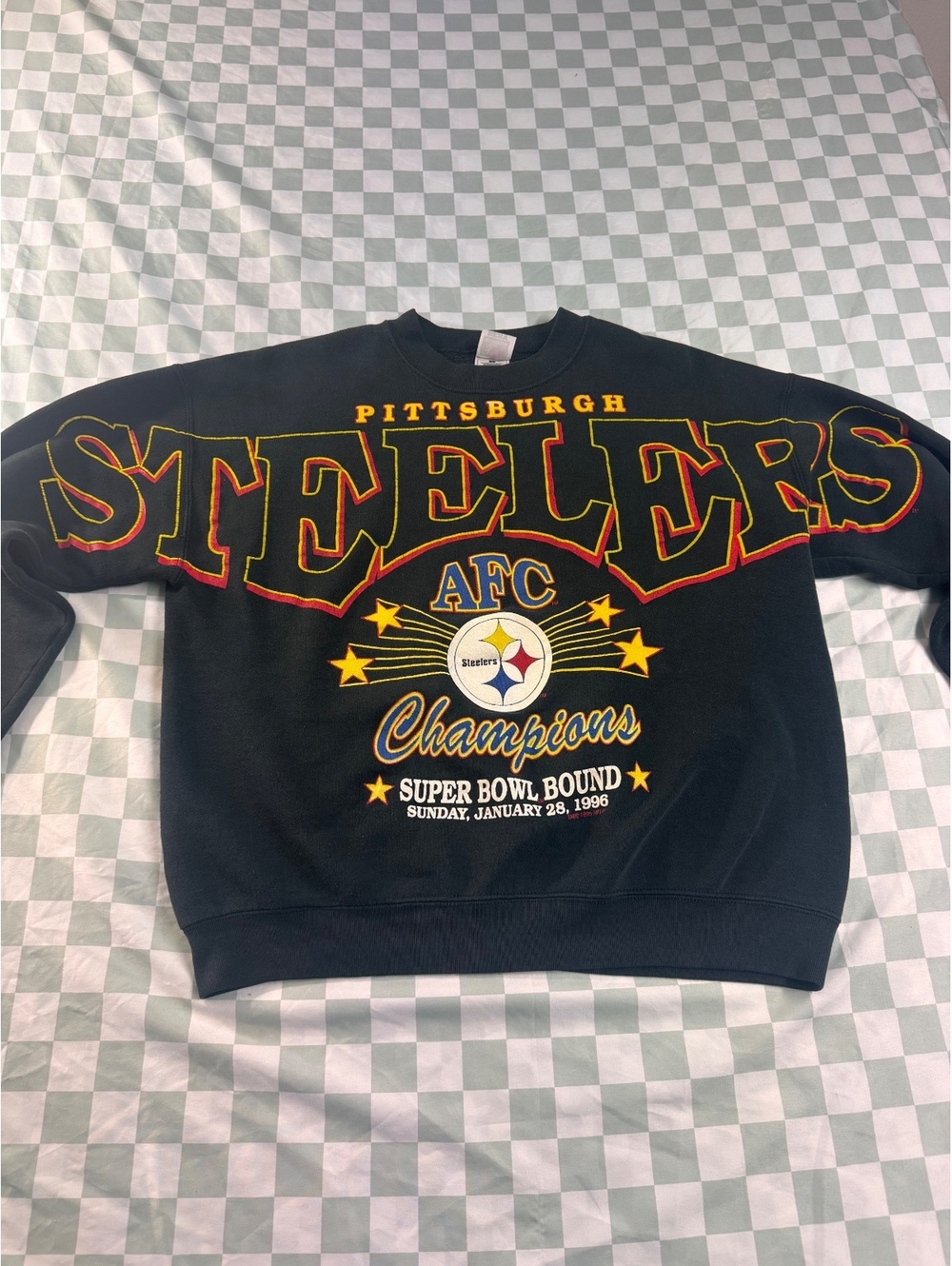 Vintage 1995 Pittsburgh Steelers AFC Champions Super Bowl Bound Sweatshirt